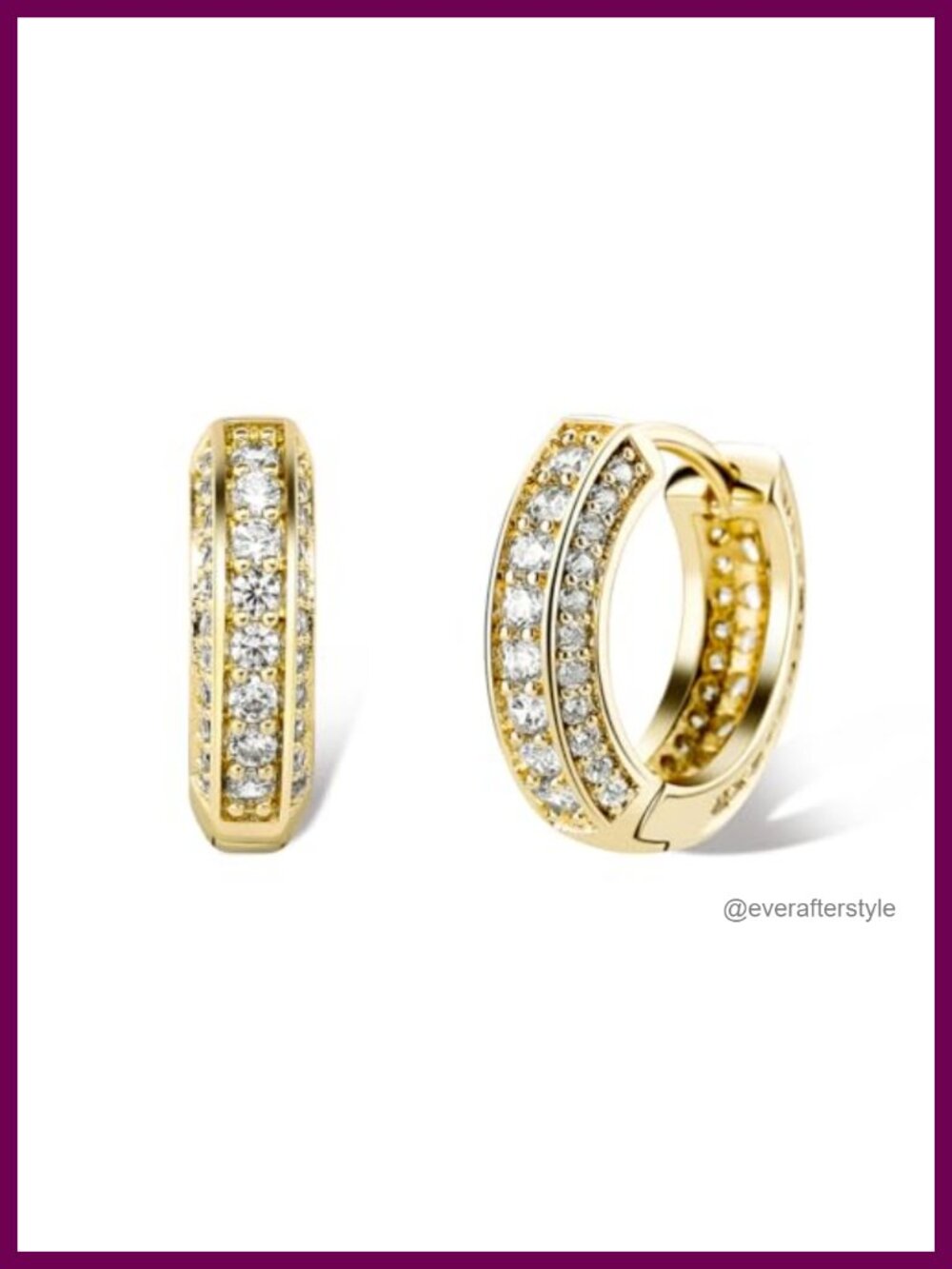 2ct Moissanite Hoop Earrings for Men, Brilliant Round Iced Out D Color VVS1 18K
